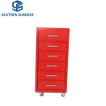 Black Red 6 Drawers Metal Office Filing Cabinet